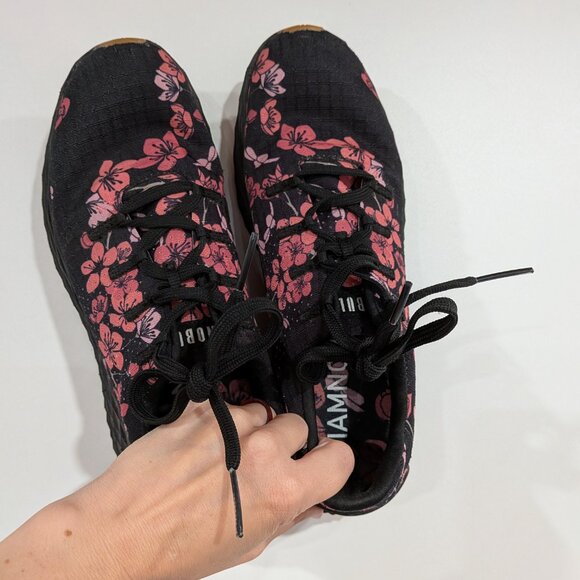 No Bull Cherry Blossom Pattern Ripstop Ahtletic Shoes Black Pink Size 9.5 - Picture 7 of 7